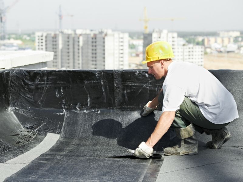Flat Roof Covering Works with Roofing Felt